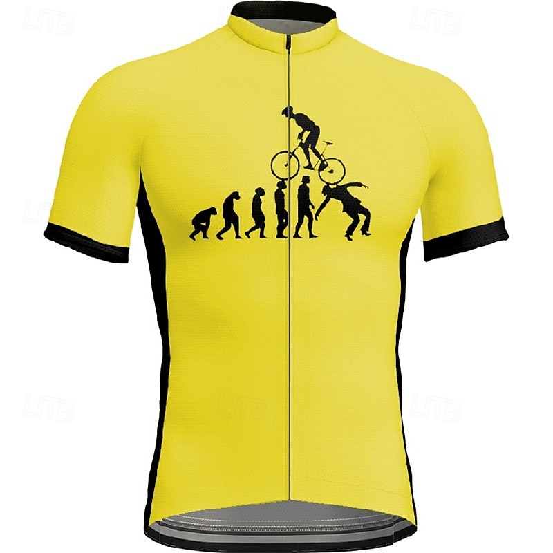 Men's Cycling Jersey Short Sleeve Bike Tee Tshirt Jersey with 3 Rear Pockets Mountain Bike MTB Breathable Quick Dry Anatomic Design Wicking Yellow Red Blue Graphic Sports Clothing Apparel 2025 - $23.19 –P10