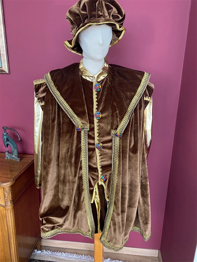 Medieval Renaissance Outfits Prince Celtic Knight Fancy Dress Men's Royal Halloween Carnival Masquerade Performance LARP Ren Faire Adults' Costume 2025 - $291.29 –P6