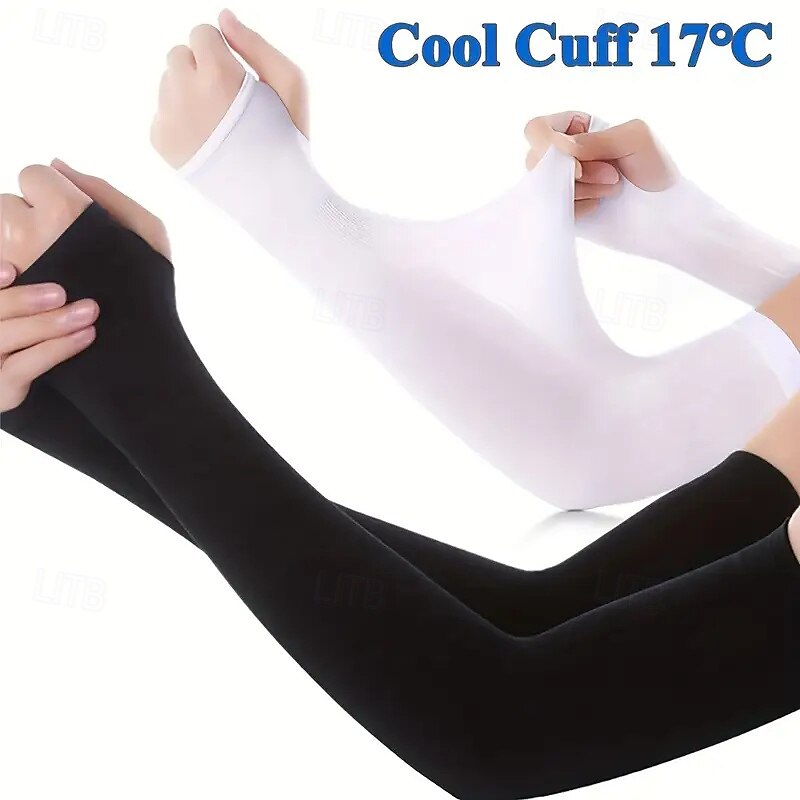 Two (1 pair) Women's Ice Silk Arm Sleeves Sports Sleeves Sunscreen Gloves Cool Gloves for Running Fishing Cycling 2025 - $5.99 –P4