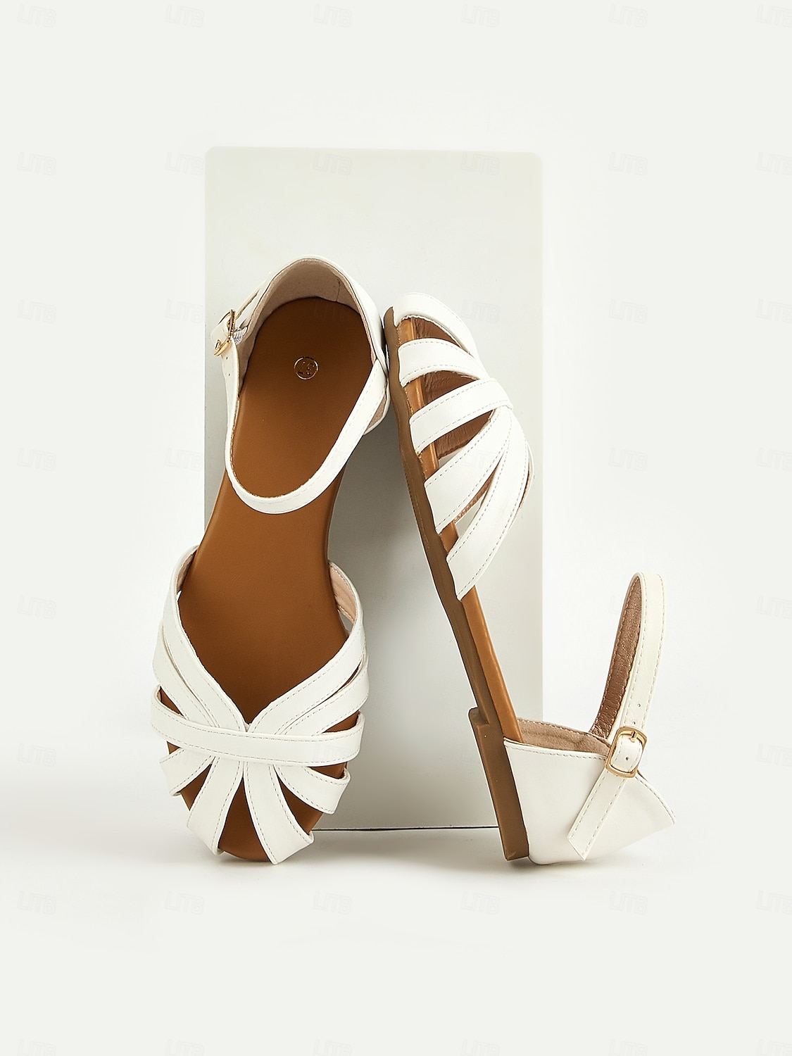 hvite, flate sandaler for kvinner – sommersko i retrostil fra 1950-tallet for uformelle dater, strandferier og hagefester 2025 - $32.99 –P3