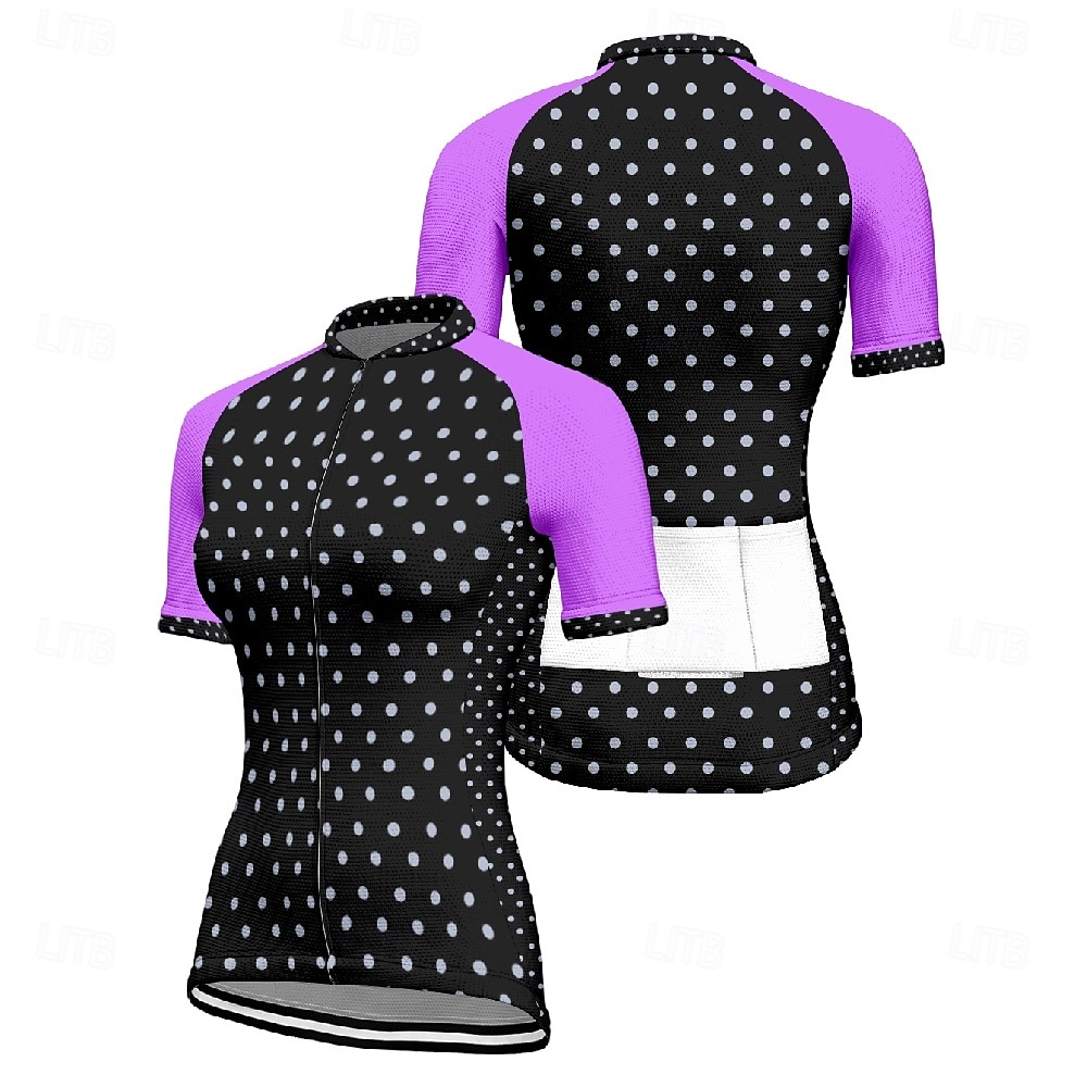 Dámské Cyklodres Puntíky Krátký rukáv Kolo Tričko Dres se 3 zadními kapsami Horská cyklistika Rychleschnoucí Anatomický design Odvod Prodyšné Sportovní Bílá Žlutá Růžová Oblečení 2025 - $23.99 –P5