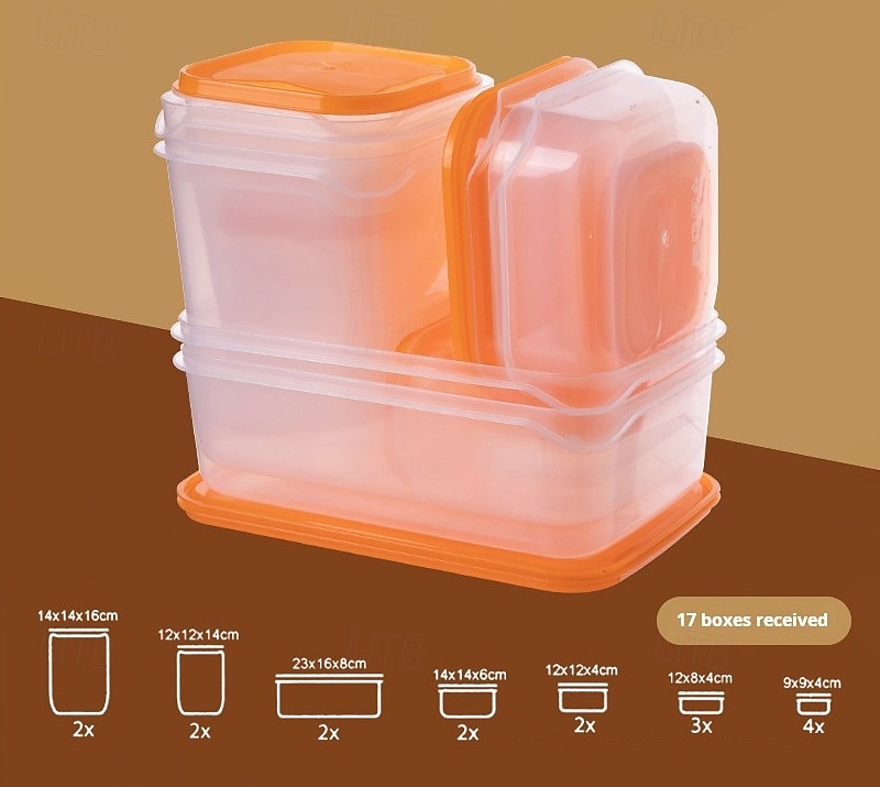 17PCS Food Container Fridge Bins, Leakproof Food Grade Plastic Various Sizes with Lid for Leftover Meals 2025 - $11.99 –P4