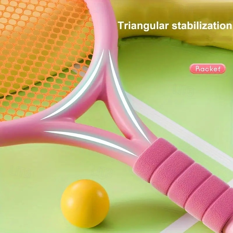 Badminton Racket Indoor And Outdoor Leisure Sports Tennis Racket Set Interactive Game Activity Toy Educational Toy Round Ball Color Red Or Yellow Random As Birthday Halloween Christmas Gift 2025 - $20.99 –P5