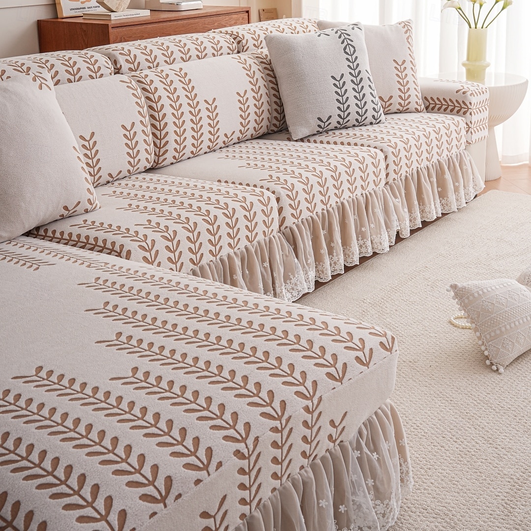 1 federa elasticizzata per cuscino divano, universale, in morbido pile polare jacquard, facile da pulire &durevole del 2025 a $10.99 –P5