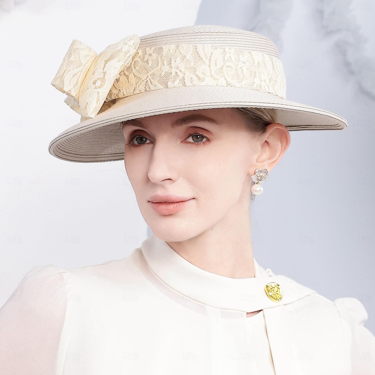 pălării melon din fibră / pălărie cloș pălărie de găleată pălărie de paie nuntă ceai nuntă elegantă cu bowknot căciulă pentru cap 2025 - $42.99 –P1