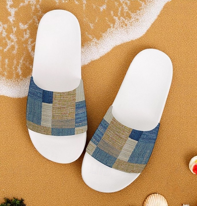 Slide-Sandalen im Patchwork-Design für Herren – lässiger und stylischer Stil für Männer im Strandurlaub, zum Entspannen am Pool und für den Sommeralltag 2025 - $19.99 –P3