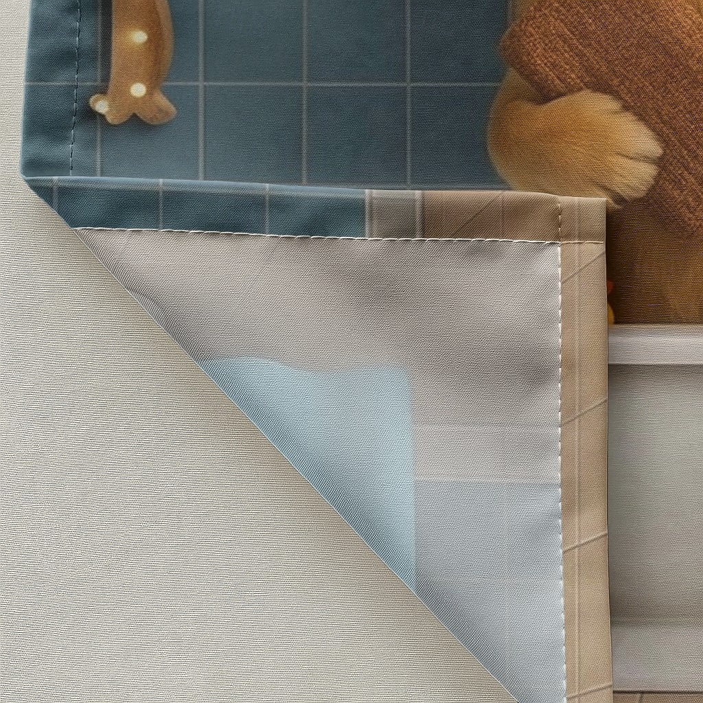Suihkuverho jossa koukut 180cm*180cm (70"*70") polyesteri pestävä vettähylkivä kuvio kylpyhuoneen kylpyammeen koriste eläin koira 2025 - $19.99 –P2