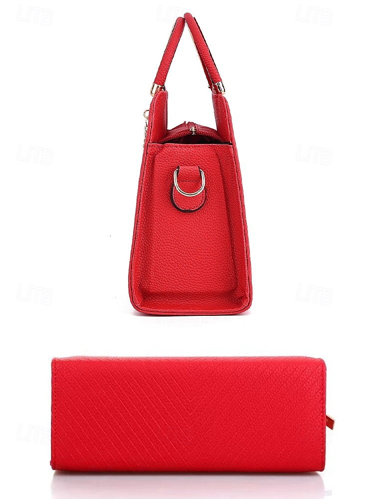 Women's Faux Leather Top Handle Tote Bag with Deer Charm - Elegant Structured Women's Shoulder Bag, Perfect for Mother's Day Gift, Work, Shopping and Casual Outings 2025 - $26.99 –P9