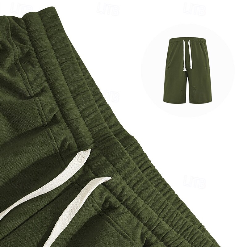 Herren Sportliche Shorts Sweat-Shorts Shorts Sommershorts Tasche Kordelzug Elastischer Bund Einfach Komfort Atmungsaktiv Kurz Outdoor Sport Klassisch Lässig Schwarz Armeegrün 2025 - $17.99 –P5