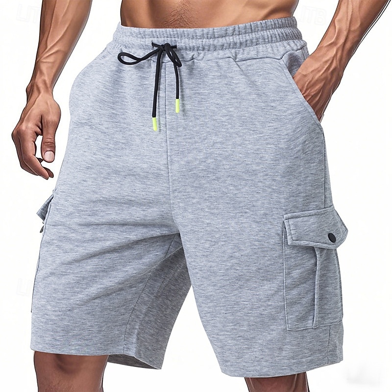 Voor heren Cargoshorts Sweat short Korte broek Hardloopshorts Casual korte broek Trekkoord Elastische taille Meerdere zakken Effen Comfort Zacht Knielengte Buiten Casual Dagelijks Casual Sportkleding 2026 - $18.99 –P2