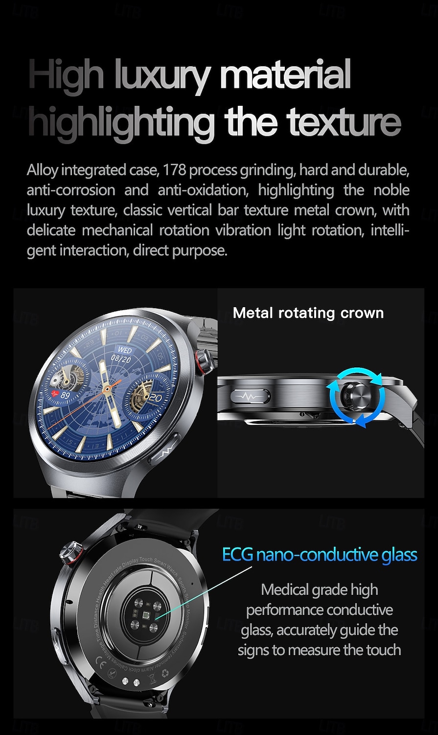 ET475 Smart Watch 1.73 inch Smartwatch Fitness Running Watch Null Pedometer Sedentary Reminder Alarm Clock Compatible with Null Men Message Reminder Step Tracker IP68 45mm Watch Case 2025 - $111.99 –P2