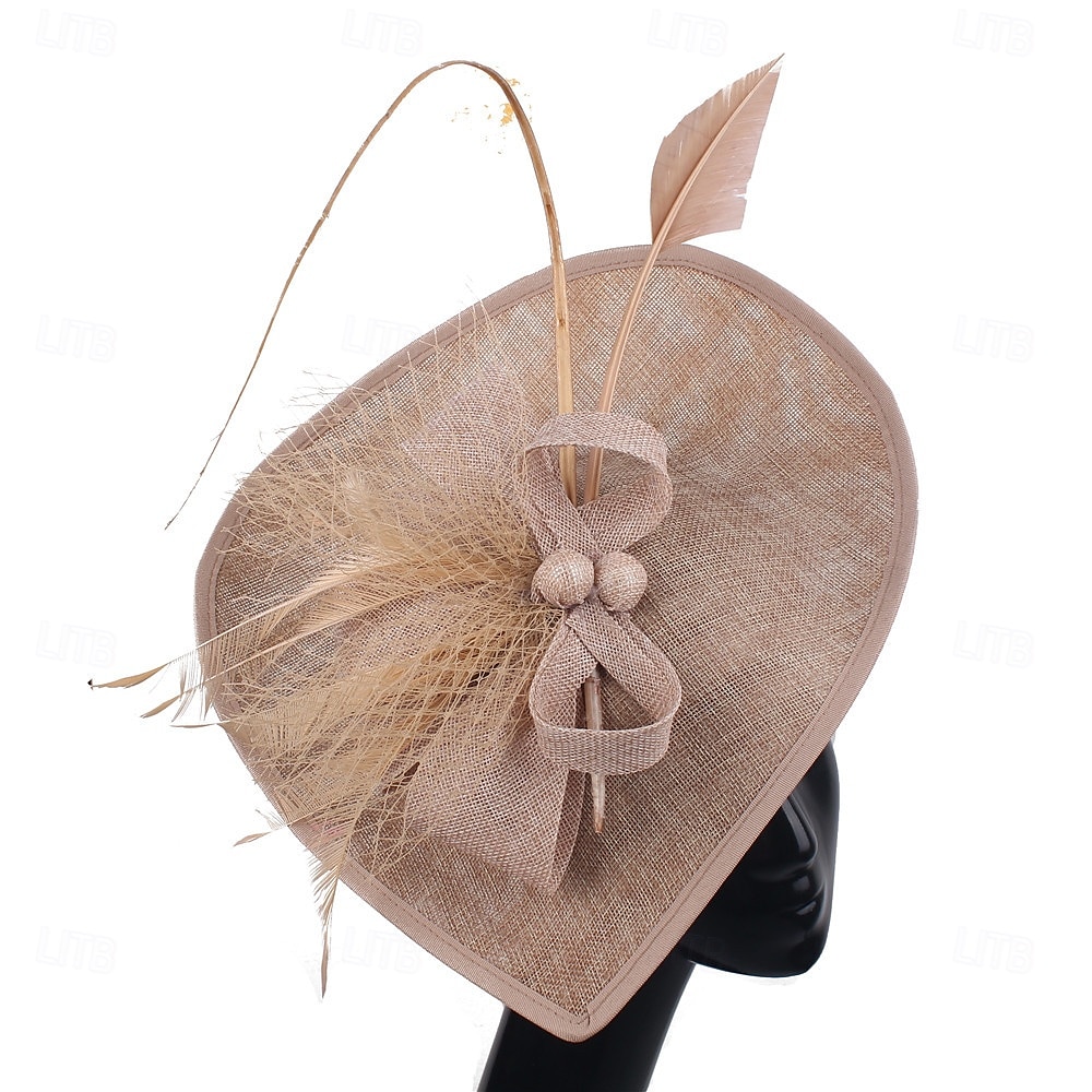 Kopfstück Federn Sinamay Hochzeit Abendgesellschaft Elegant Hochzeit Mit Feder Kopfschmuck Kopfbedeckung 2025 - $30.99 –P12