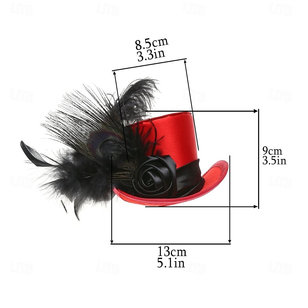 Chapeau fascinateur pour femme, serre-tête pour fête de thé, mini-chapeaux haut de forme, cocktail, fleur, maille, plumes, pince à cheveux de 2025 ? $42.99 –P4
