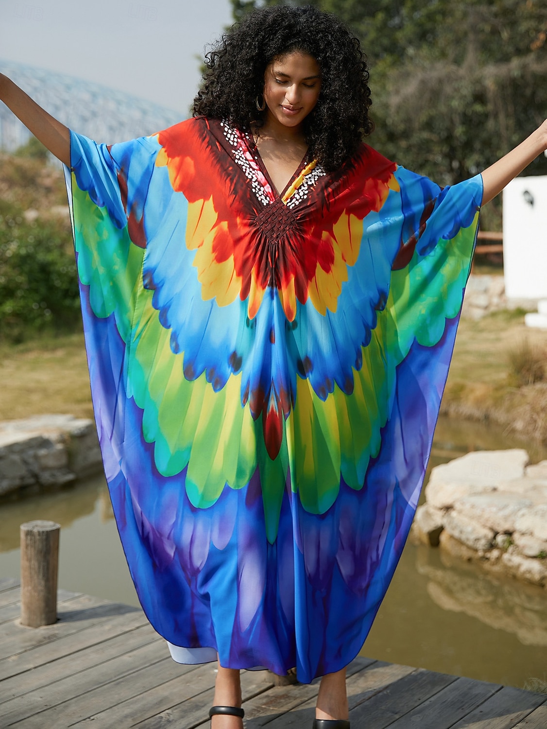 Halloween Kjoler Kaftan Stolthet Regnbue Fritid Voksne Dame Halloween Karneval Pride-parade Pride måned Enkle Halloween-kostymer Kle deg opp 2025 - $37.99 –P3