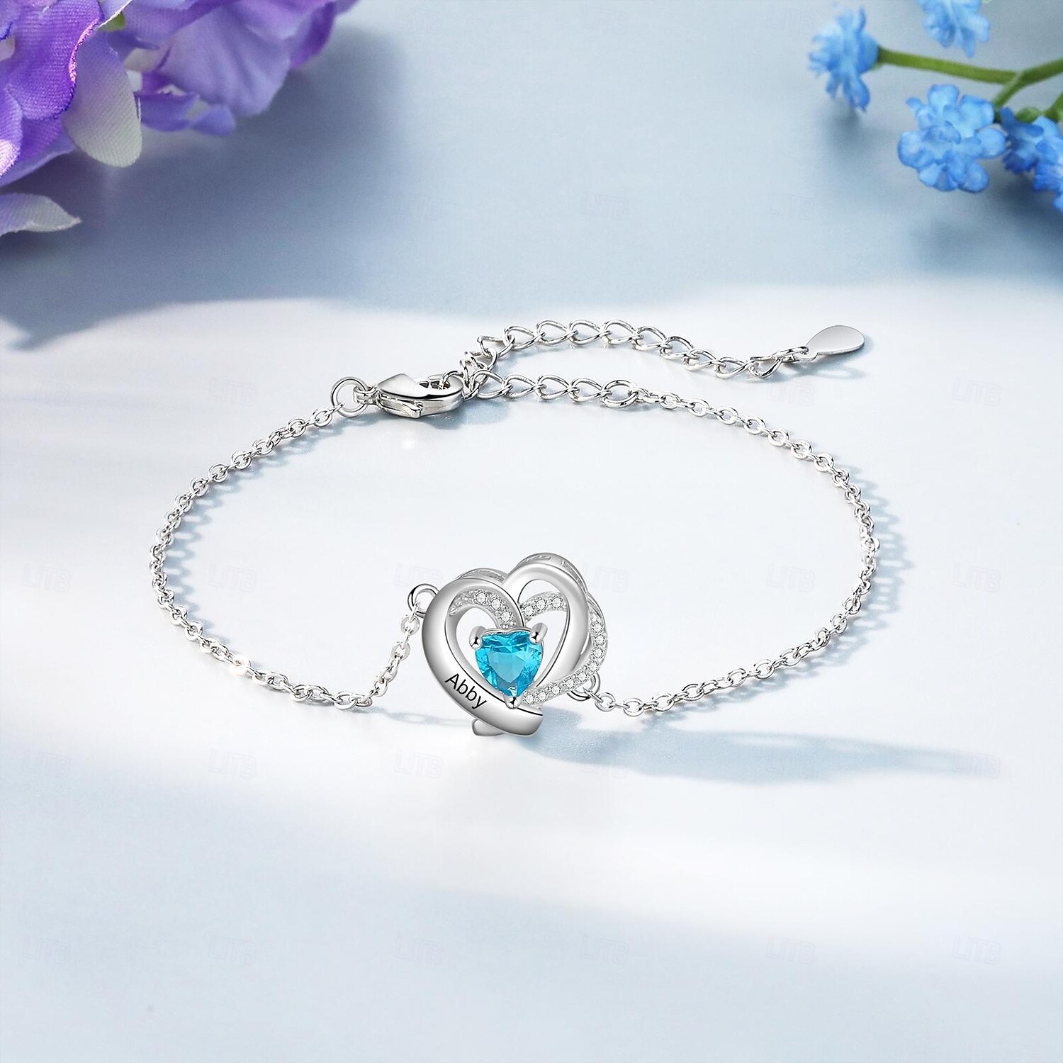 personlig fødselsstein armbånd tilpasset gave til mamma kone kjæreste, bursdag jubileum valentinsdag mors dag 2025 - $17.99 –P5