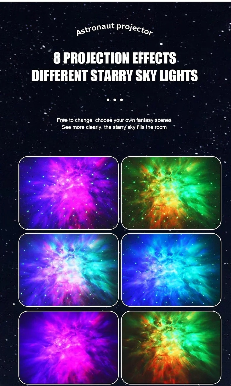Star Projector Galaxy Night Light Astronaut Space Projector Nebula Ceiling LED Lamp for Bedroom & Kids Gift 2025 - $55.99 –P4