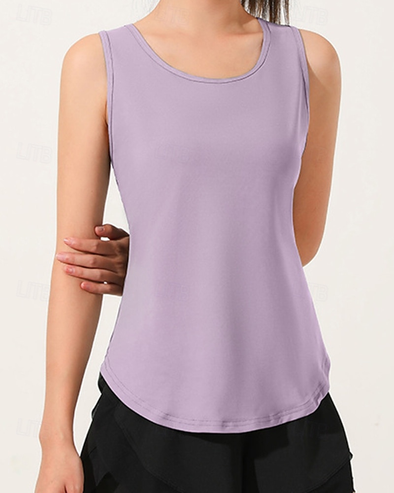 Women's Workout Tank Top Sport Shirt Sports Tank Top Tank Top Sleeveless Tennis Golf Pickleball Crew Neck Solid Colored Cutout Back Mesh Back Black Purple Green Tennis Clothing 2025 - $12.99 –P2