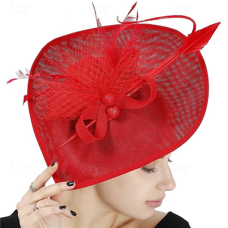 Kopfstück Federn Sinamay Hochzeit Abendgesellschaft Elegant Hochzeit Mit Feder Kopfschmuck Kopfbedeckung 2025 - $30.99 –P4