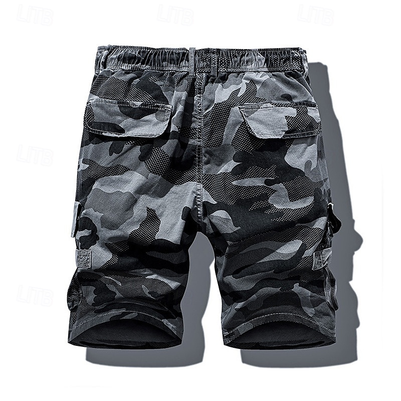 Herren Cargo-Shorts Shorts mit Camouflage-Muster Shorts Sommershorts Kordelzug Elastischer Bund Mehrere Taschen Tarnung Komfort tragbar Knielang Outdoor Sport Täglich Mode Lässig Tarnung Khaki 2025 - $34.99 –P11