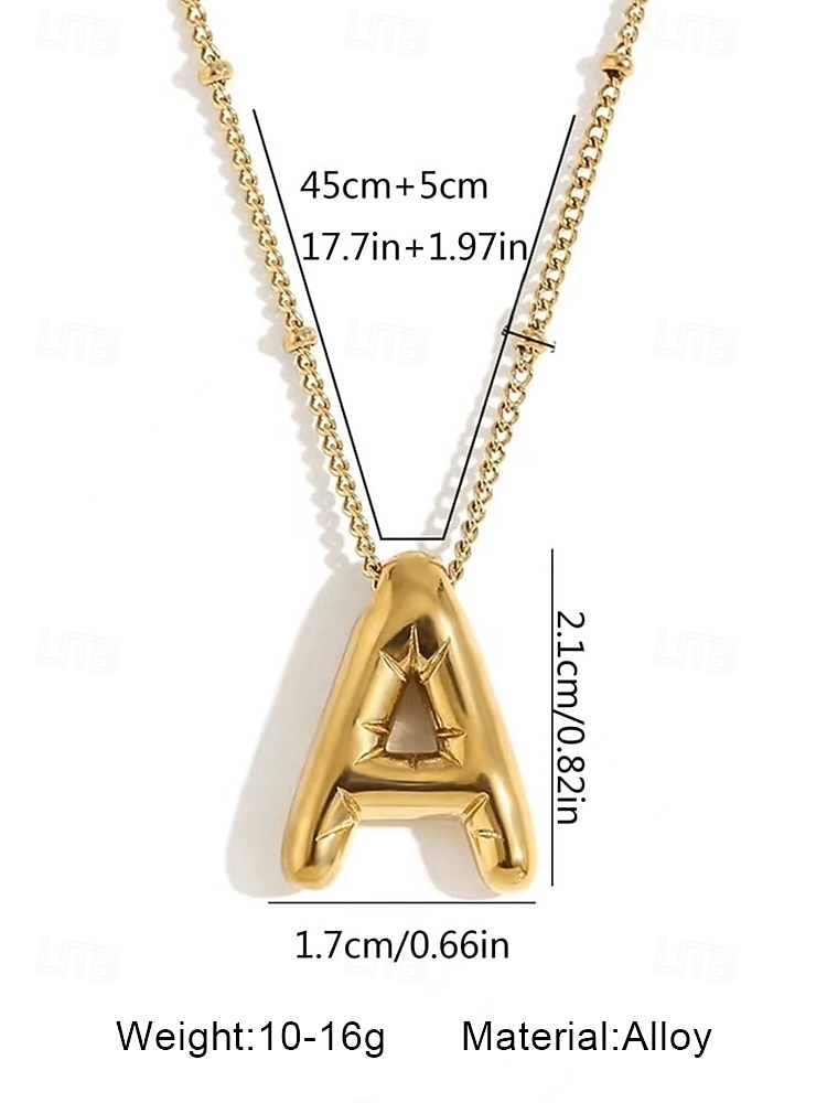 vergulde bubbelletterhangerketting – gepersonaliseerde 26 alfabetische initialen bedeljuwelen voor vrouwen en meisjes – trendy minimalistische stijl voor verjaardagen, afstuderen of dagelijks gebruik 2026 - $9.99 –P8