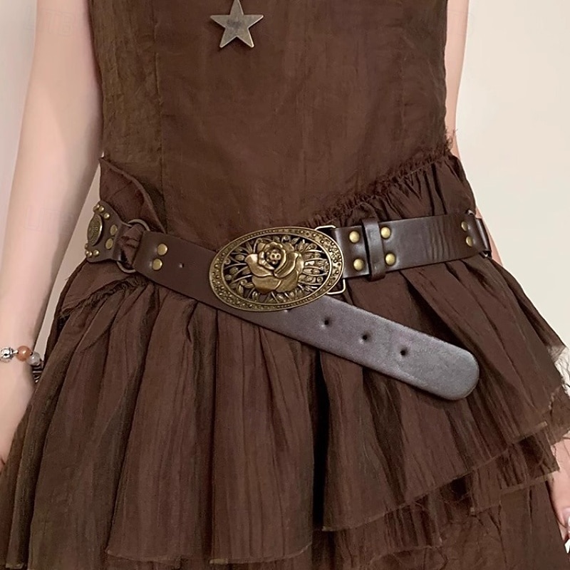 Ceinture Femmes PU Café Ceinture Taille Rue Week-end Fleuri de 2025 ? $15.99 –P2
