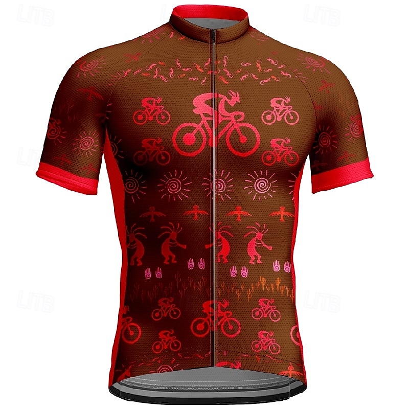 Homme Maillot de cyclisme Manche Courte Cyclisme T-shirt Maillot avec 3 poches arrière VTT Vélo tout terrain Respirant Séchage Rapide Design Anatomique Évacuation de l'Humidité Jaune Rouge Rouge de 2025 ? $25.99 –P16