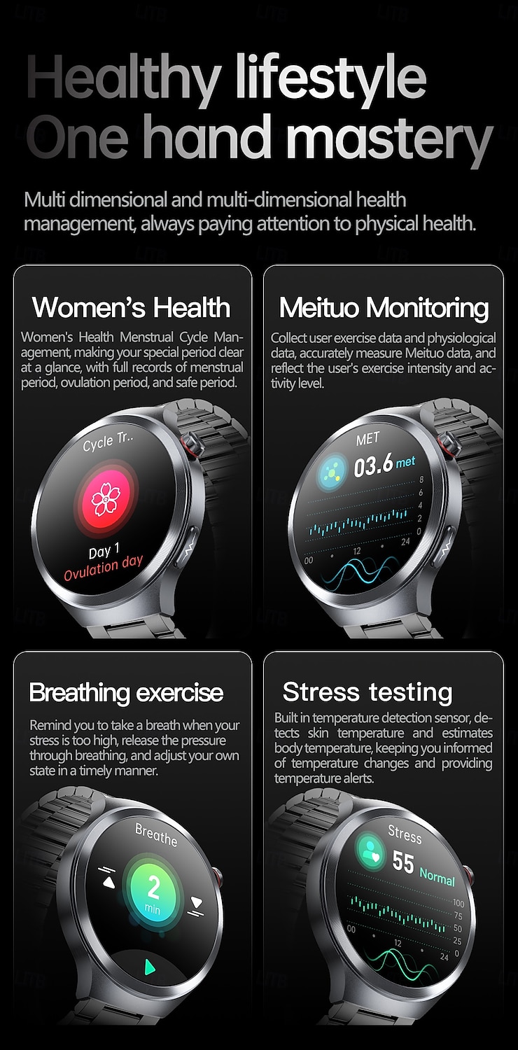 ET475 Smart Watch 1.73 inch Smartwatch Fitness Running Watch Null Pedometer Sedentary Reminder Alarm Clock Compatible with Null Men Message Reminder Step Tracker IP68 45mm Watch Case 2025 - $111.99 –P15