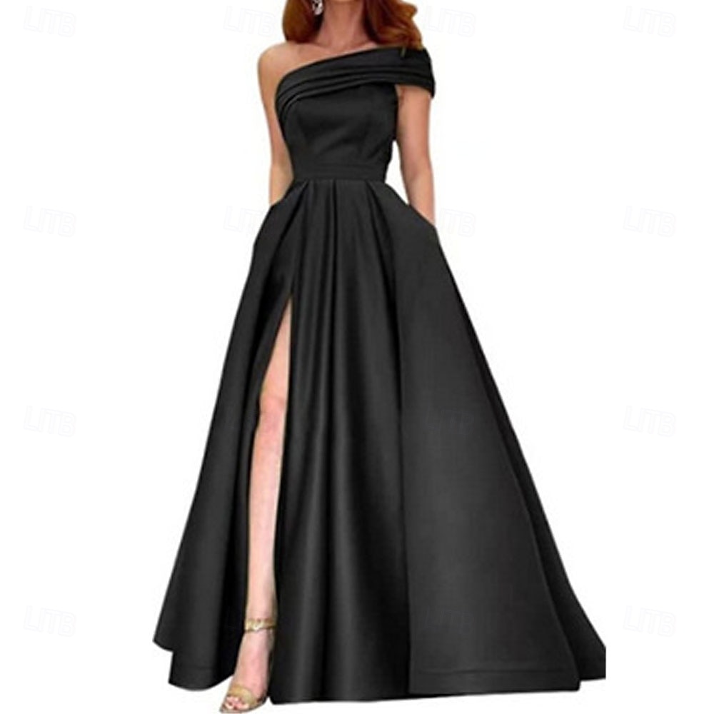 Rochii de Quinceanera Tip A-Line Rochie Elegantă pentru Nuntă Invitată Lungime Până la Podea Fără Mâneci Cu Un Singur Umăr din Poliester Fără Spate cu Fendă 2025 - $89.99 –P7