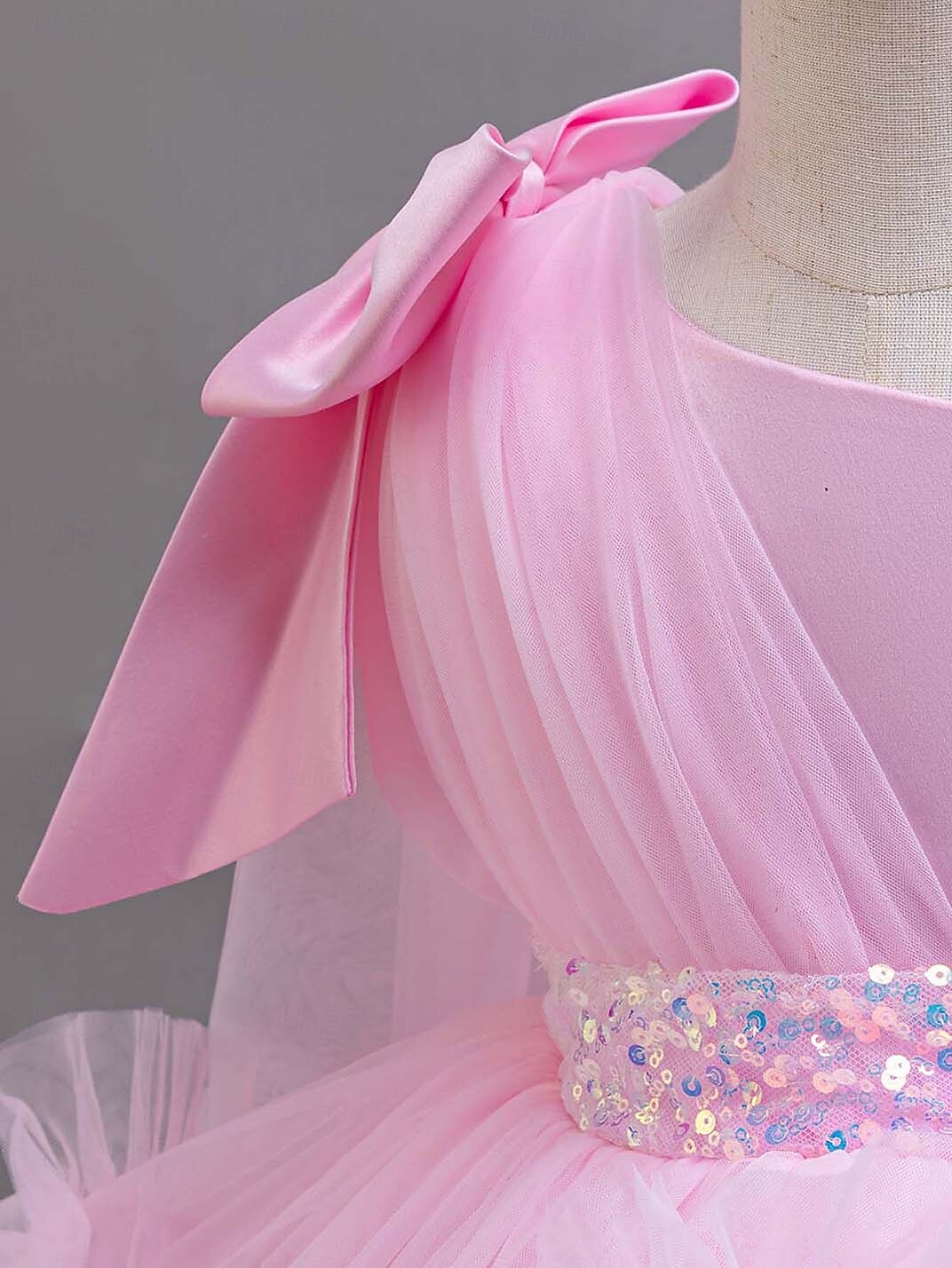 Děti Dívčí Šaty na párty Pevná barva Bez rukávů Zvláštní příležitosti Princeznovské Polyester Šaty na párty Léto Jaro Děti Žlutá Světlá růžová Trávová zelená 2025 - $41.99 –P12