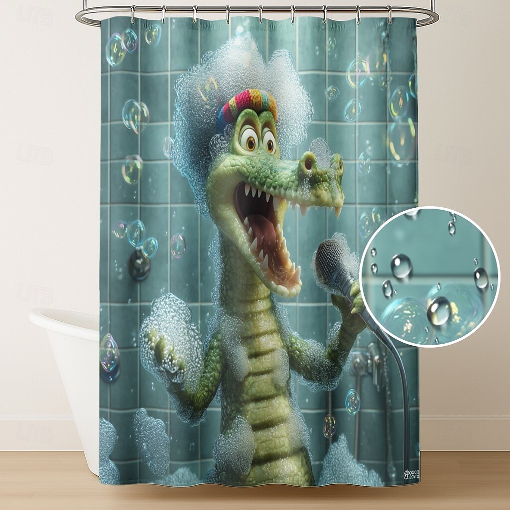 Занавеска для душа с крючками 180 см*180 см (70"*70") Полиэстер washable водонепроницаемая рисунок в ванной комнате декор для ванной с животными крокодил 2026 - $22.99 –P7