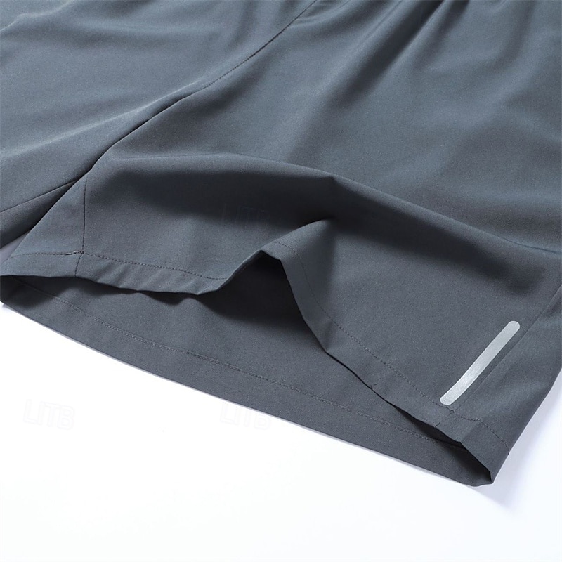 Men's Shorts Summer Shorts Casual Shorts Pocket Drawstring Elastic Waist Plain Comfort Breathable Knee Length Outdoor Vacation Sport Casual Lake blue Black 2025 - $11.49 –P14