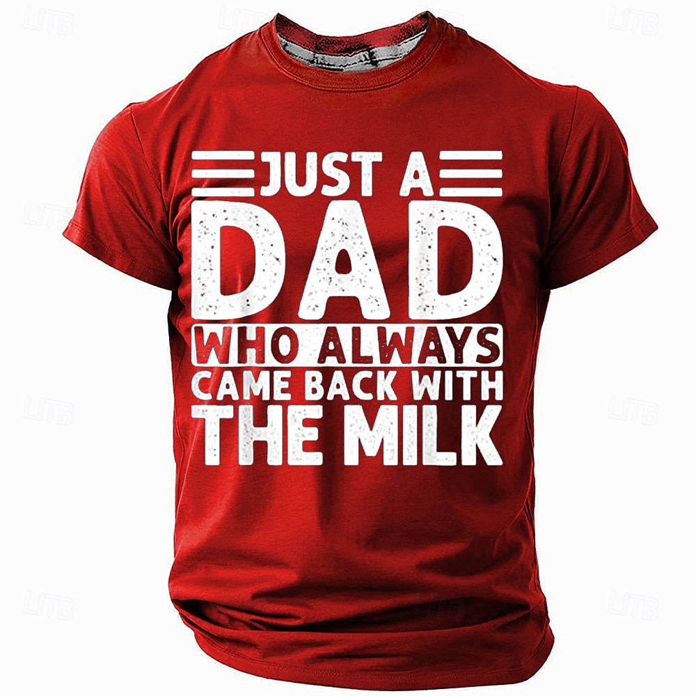 Voor heren Grappig jargon vader T-shirt Korte mouw T-shirt 3D-afdrukken Strakke ronde hals Ronde hals Overhemd Modieus Dagelijks Casual Straat Casual Dagelijks Zwart Rood blauw Zomer Lente Alle 2025 - $17.99 –P2