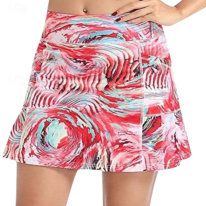 US Open Women's Tennis Skirts with Shorts Print Quick Dry Tennis Golf Badminton Skort Pink Red Blue Tennis Clothing 2025 - $17.99 –P8