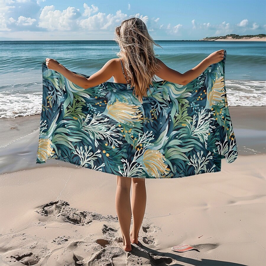 bedrucktes Strandtuch, leichte, schnelltrocknende, sandfreie Stranddecke, ideal für Reisen, den Pool und den Außenbereich 2025 - $10.99 –P17
