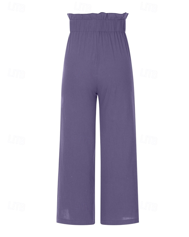 Per donna Culotte Gamba Larga Pantaloni in cotone e lino Pantaloni Eleganti Moda Streetwear Lunghezza intera Naturale Semplice Elastico in vita Comodo All'aperto Confortevole Streetwear Uscire Bianco del 2025 a $28.99 –P18