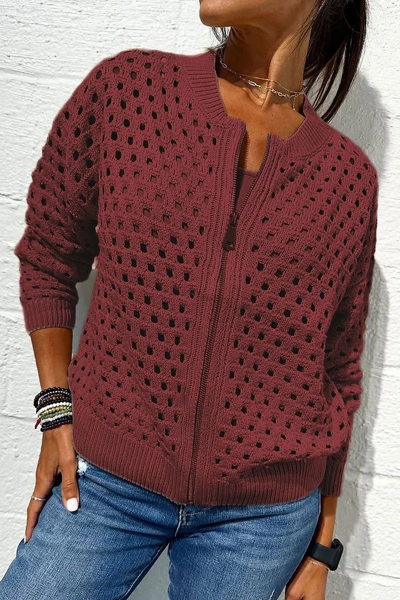 Damen Bluse Einfach Basic Modern Langarm Rundhalsausschnitt Normale Oberteile Täglich Ferien Ausgehen Reißverschluss Schwarz Weiß Rosa Wein Armeegrün Sommer 2025 - $35.99 –P4