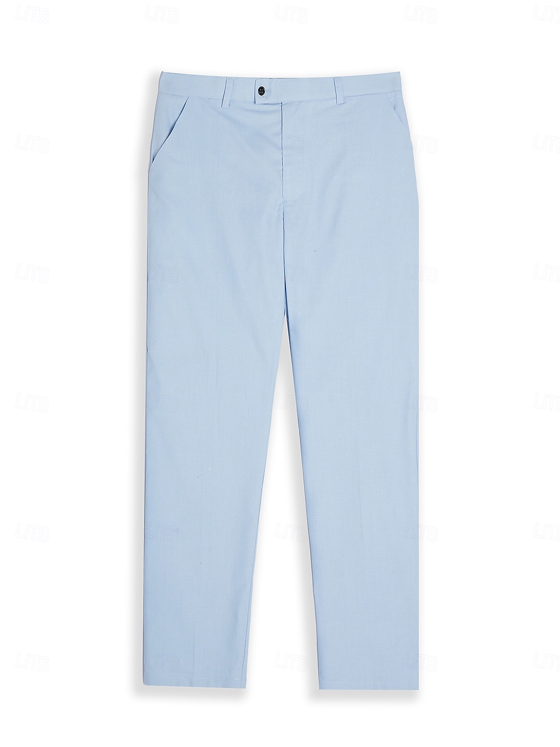 Trajes de Linho de Verão Masculinos Azul Claro Verde Ervilha Cor Sólida Ajuste Sob Medida 2 Peças com Um Botão de 2025 por $112.99 –P3