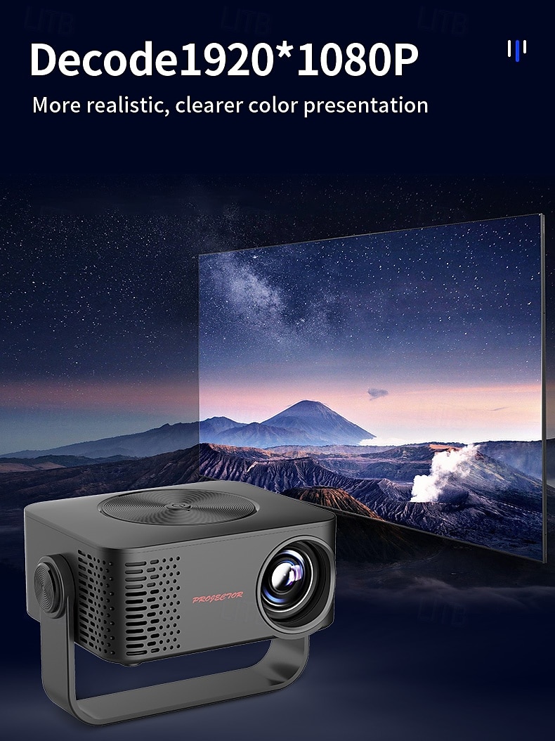 draagbare projector native 1080p 4k autofocus en keystone-correctie 360 graden verstelbare standaard afneembaar draagbaar 2025 - $159.99 –P4