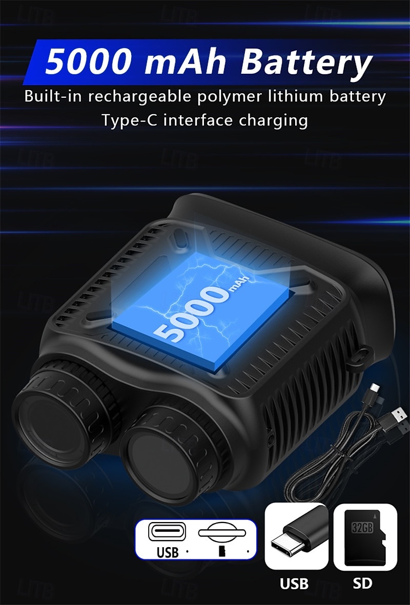 2025年 暗視ゴーグル 3インチ HD スクリーン双眼鏡、8 倍デジタルズーム、5000mAh 充電式バッテリータイプ C  コレクション – $175.99 –P6