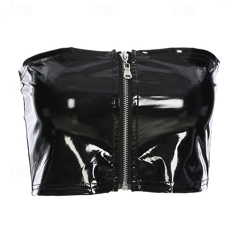 Rétro Vintage Années 1980 Haut tube Disco Latex brillant verni Métallique Arc-en-ciel Déguisement Femmes Halloween Carnaval Défilé de la Fierté Mois des Fiertés Adultes Corset Été de 2026 ? $15.49 –P2