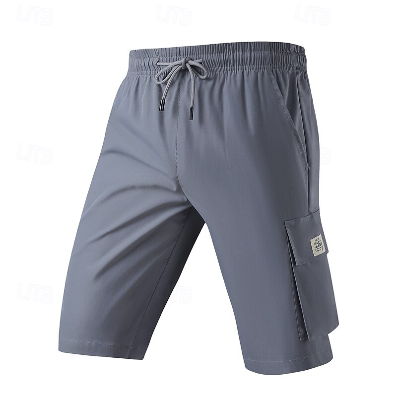 Homens Bermuda Cargo Calção Shorts de verão Com Cordão Cintura elástica Bolso multi Número Conforto Vestível Comprimento do joelho Ao ar livre Esporte Diário Moda Casual Preto Cáqui de 2025 por $15.49 –P16