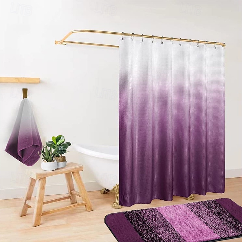 Σετ κουρτινών ντους 180cm*180cm(70"*70") για αξεσουάρ μπάνιου ύφασμα πολυεστέρα αδιάβροχο μοντέρνα κουρτίνα ντους με 12 γάντζους 2025 - $22.99 –P4