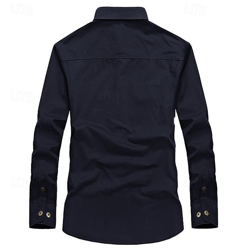 Per uomo Camicia Camicia Estiva Camicia casual Camicia con Bottoni Camicia cargo Nero Bianco Rosso Blu marino scuro Kaki Manica Lunga Semplice Colletto a Camicia Vacanza Camicia hawaiana Tasca del 2025 a $30.99 –P9
