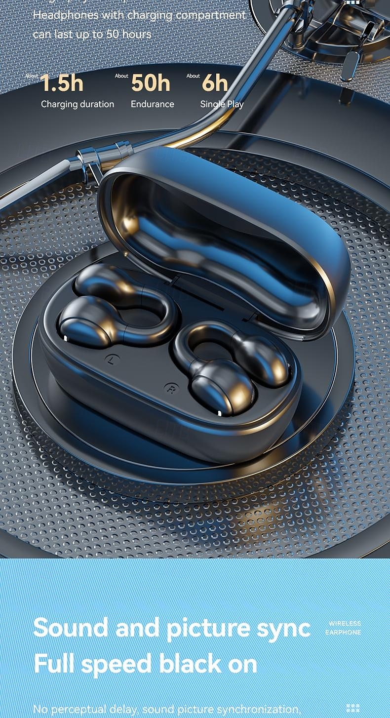 Open Ear Earbuds Wireless Bluetooth Earless Bone Conducting Headphones Wireless Bluetooth Headset Noise Cancelling Bone Earphones Waterproof Air Bone Conduction Headphone Not in Ear Open Ear Buds 2026 - $33.99 –P9