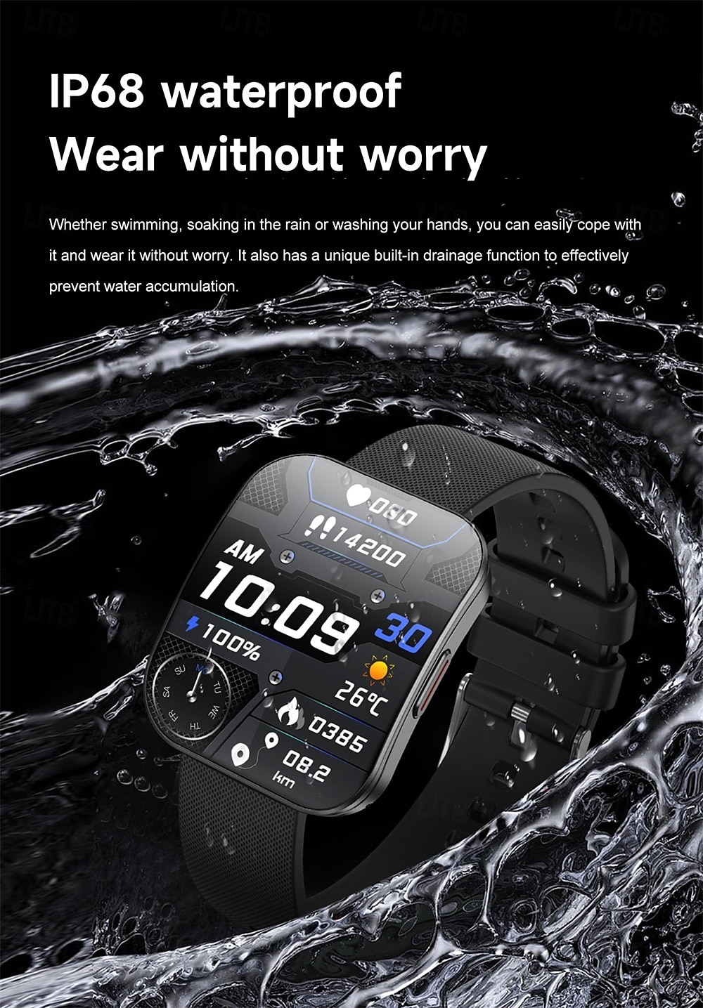 696 U17 Smart Watch 1.85" Fitness Watch Bluetooth Pedometer Call Sleep Reminder IPX0 Waterproof Compatible with iOS Android 40mm Case 2025 - $56.99 –P13