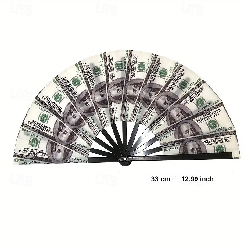 csizma a földön rajongó dollár bankjegy nyomtatáshoz ventilátor, nagy holografikus összecsukható ventilátor durranáshoz, line dance, party és rave előadáshoz 2025 - $7.99 –P4
