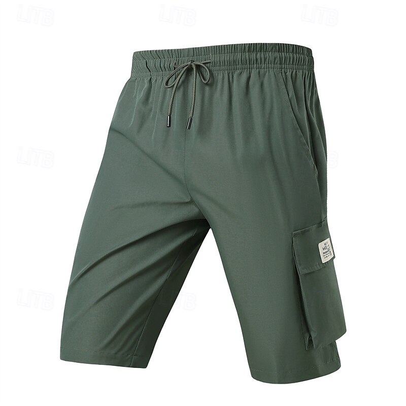 Homens Bermuda Cargo Calção Shorts de verão Com Cordão Cintura elástica Bolso multi Número Conforto Vestível Comprimento do joelho Ao ar livre Esporte Diário Moda Casual Preto Cáqui de 2025 por $15.49 –P15