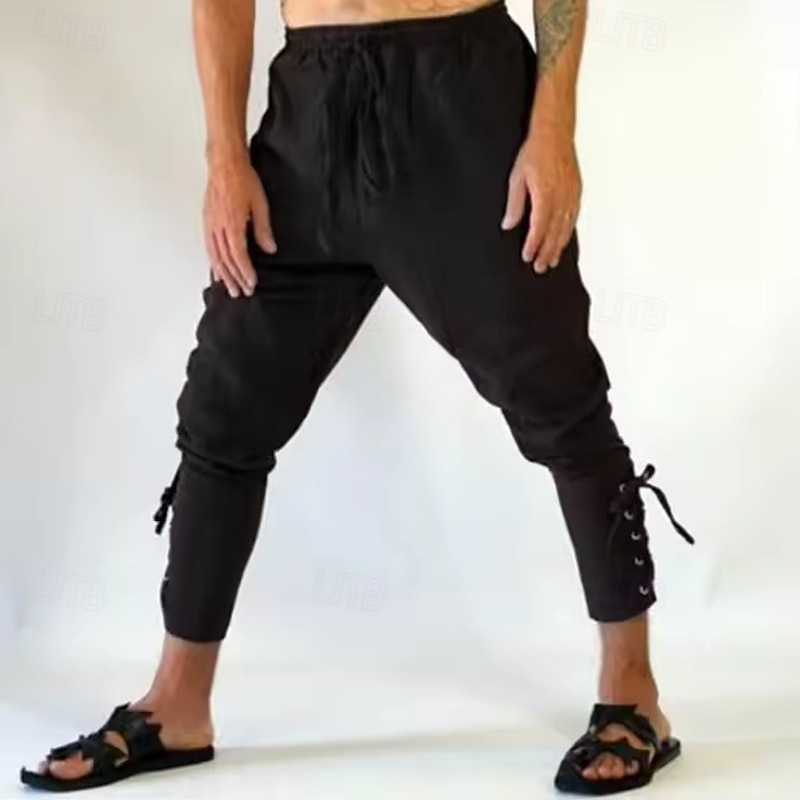 Rétro Vintage Médiéval Renaissance Pantalons de pirate Pirate Viking Ranger Couleur Unie Déguisement Homme Pirate Fantaisie Halloween Carnaval Performance LARP Foire de la Renaissance Adulte Pantalon de 2026 ? $27.99 –P2