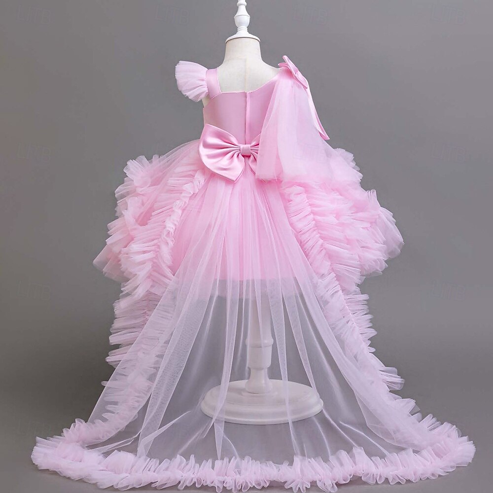 Děti Dívčí Šaty na párty Pevná barva Bez rukávů Zvláštní příležitosti Princeznovské Polyester Šaty na párty Léto Jaro Děti Žlutá Světlá růžová Trávová zelená 2025 - $41.99 –P10