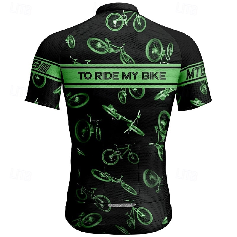 Voor heren Wielrenshirt Korte mouw Fietsen T-shirt Shirt met 3 achterzakken Bergracen Ademend Sneldrogend Anatomisch ontwerp Lampenkatoen Geel Blauw Paars Sport Kleding 2025 - $25.99 –P11